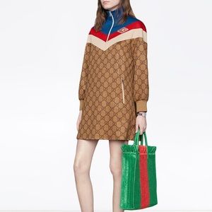 Gucci Supreme Technical Chevron Jersey Dress